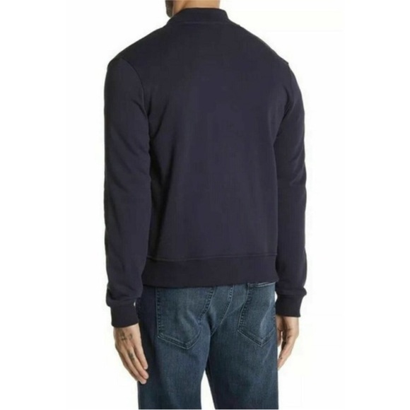 Slate & Stone Baseball Varsity Snap Button Bomber Sweater Jacket Navy‎ in Large - Picture 2 of 8